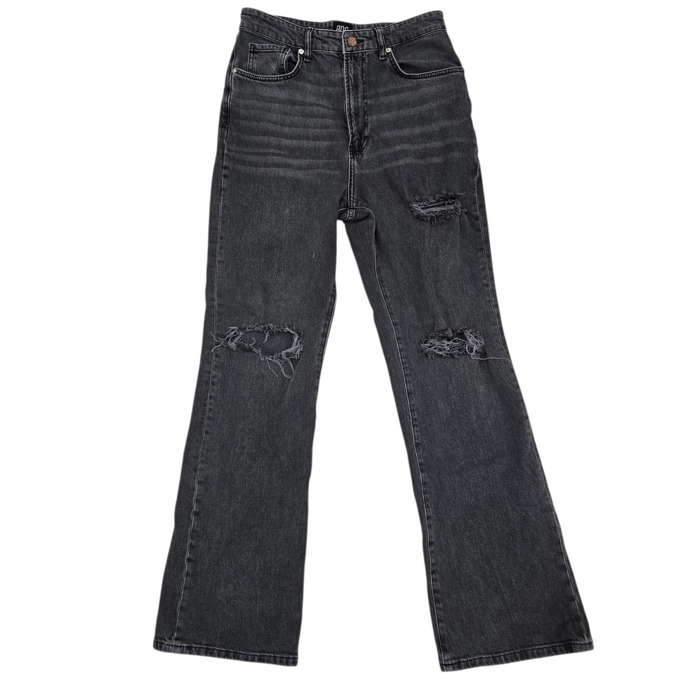BDG Urban Outfitters Stretch High Rise Flare Jeans Black Gray Distressed Size 30